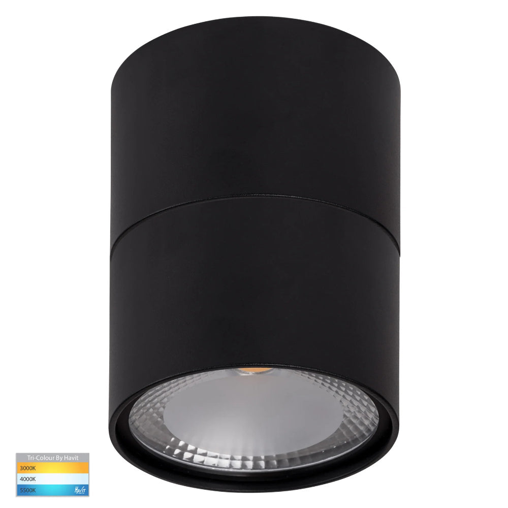 Nella Black 12w Surface Mounted LED Downlight with Extension